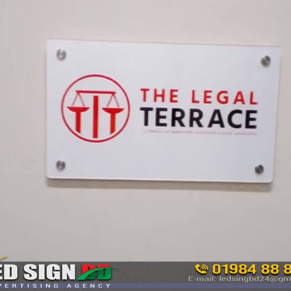 Glass Name Plate for Office