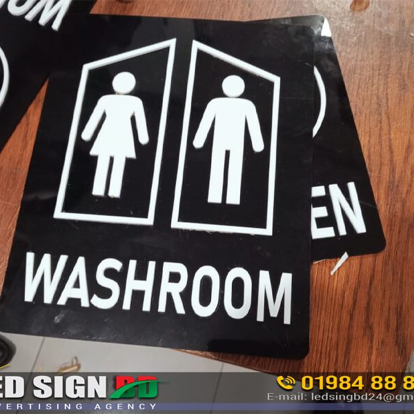Washroom Directional Name Plate