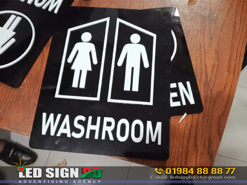 Washroom Directional Name Plate