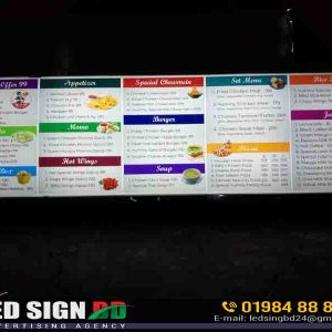 Food Menu LED Signboard