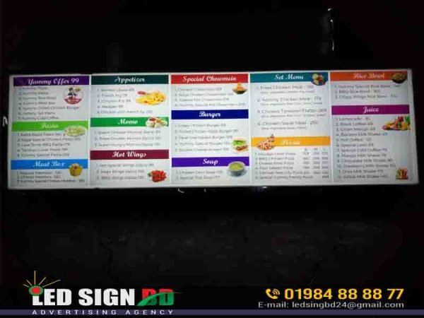 Led Food Design Food Menu LED Signboard - LED SIGN BD LTD | Custom LED Sign Board, Name ...