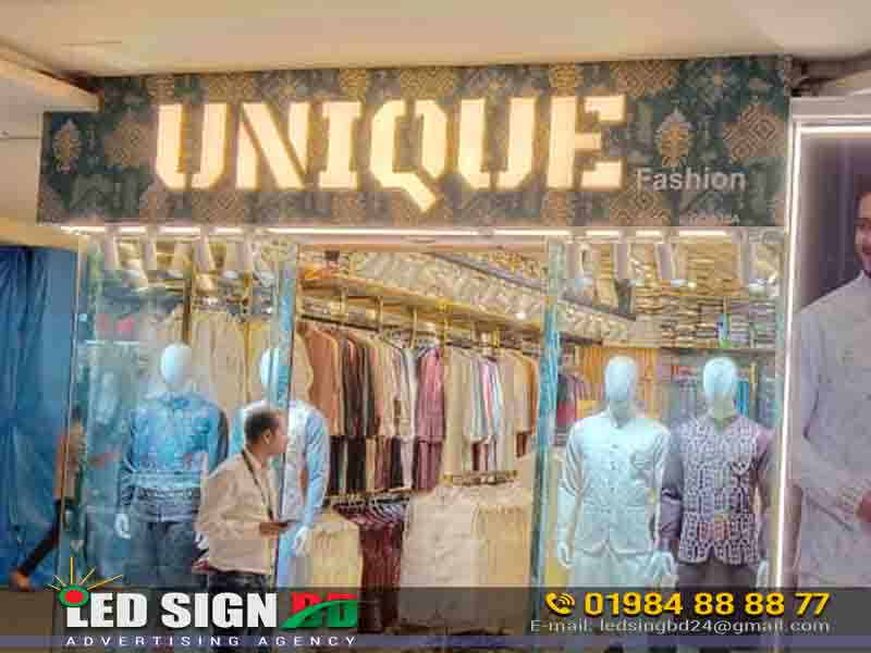 Luxury clothing brand acrylic led 3d name plate
