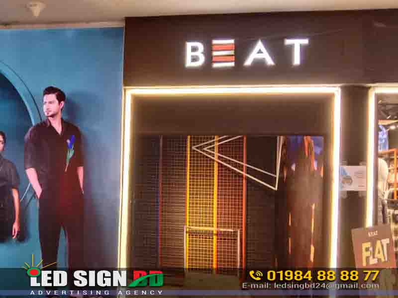 Luxury clothing brand acrylic led name plates