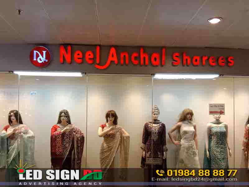 Luxury clothing brand led name plates