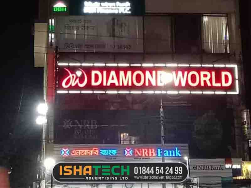 3D Frontlight LED SIGN BOARD Shop for Khilgaon