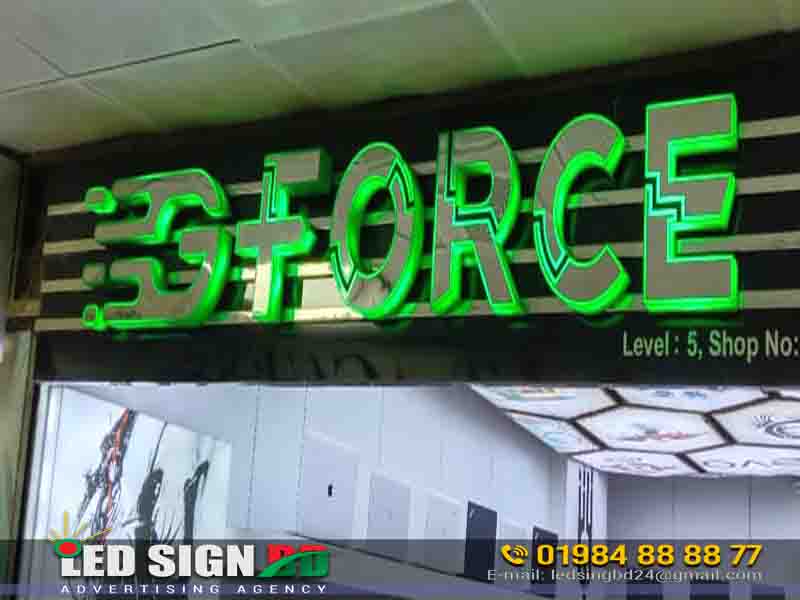 Backlit Acrylic 3D Letter for Laptop Showroom OOH Advertising