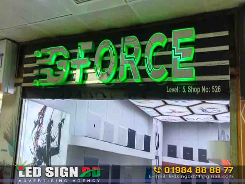 Backlit Acrylic 3D Letter for Laptop Showroom OOH Advertising