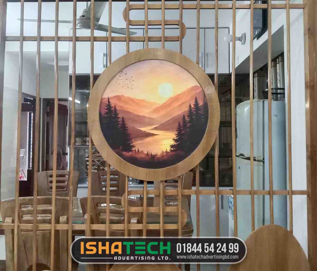 Round Wall Canvas LED signboard