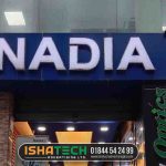 Frontlight White Acrylic LED Signboards for Nadia Furniture